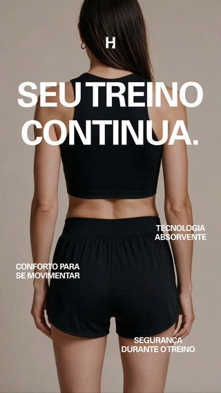 Short Esportivo Absorvente Menstrual