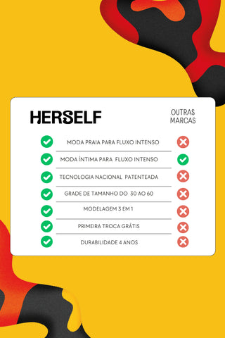 Calcinha de Biquíni Absorvente Básica Herself & Capricho