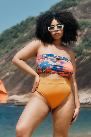 Calcinha de Biquíni Absorvente Cintura Alta Herself & Boa Forma Mango - Tamanho 60